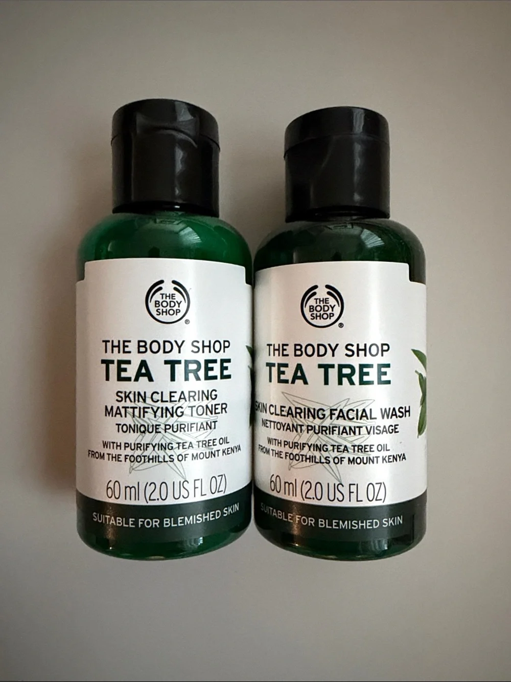 The Body Shop Tea Tree Skin Clearing Facial Wash & Mattifying Toner- Travel Size